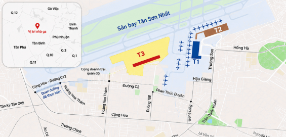 Thông tin các nhà ga T1, T2, T3 của các hãng bay ở Sân bay Tân Sơn Nhất theo cách đi gần nhất
