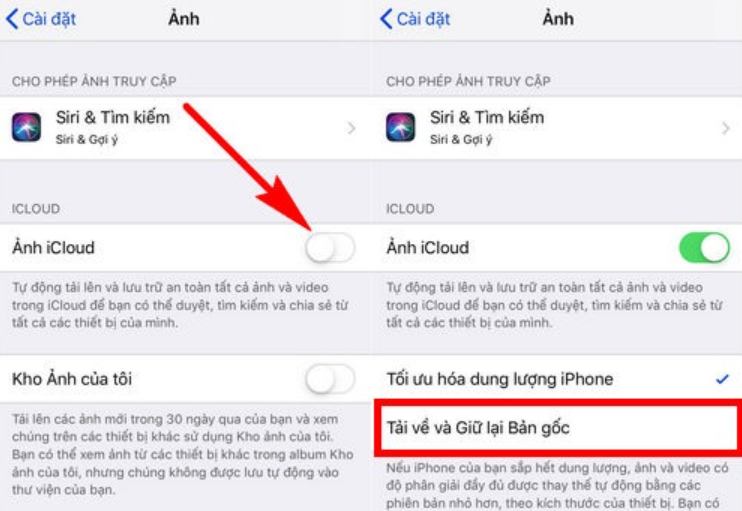 Cách giải phóng dung lượng icloud khi icloud thông báo đầy