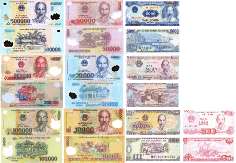 Vietnamese currency denominations currently in circulation