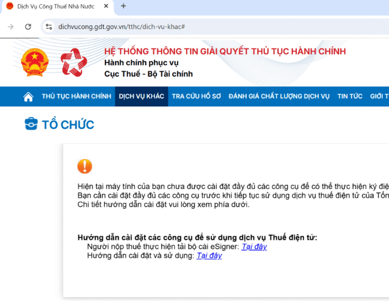 Một số lỗi thường gặp khi vào trang dịch vụ công khai báo thuế