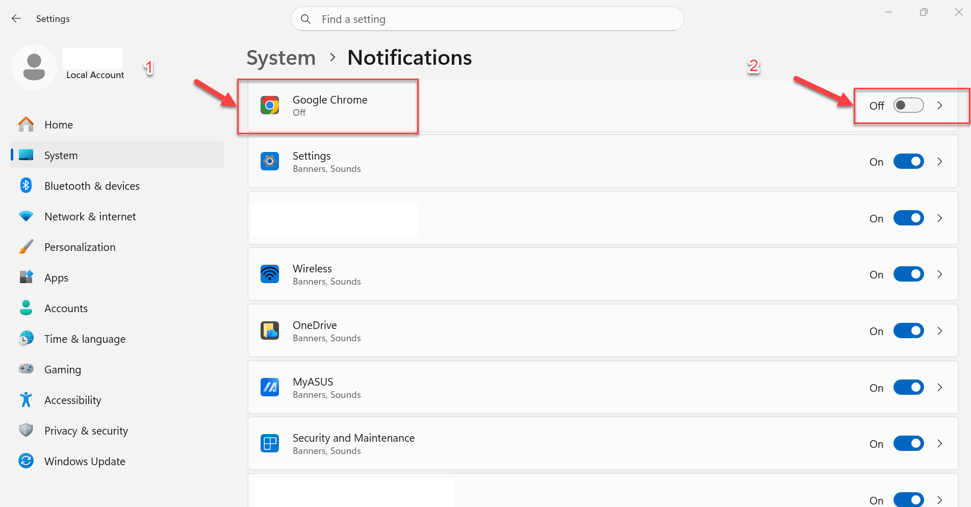 Tắt thông báo từ trình duyệt Chrome trên máy tính Windows 11