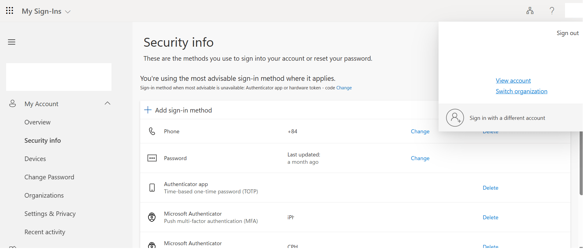 Cách thêm phương thức xác thực trên Outlook web bằng số điện thoại/Microsoft Authenticator (MFA)