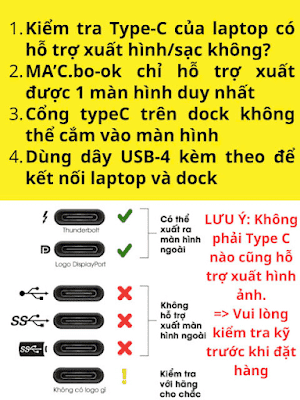 Tại sao cắm dây màn hình vào cổng Type-C của laptop để xuất hình nhưng vẫn không xuất ra được màn hình?