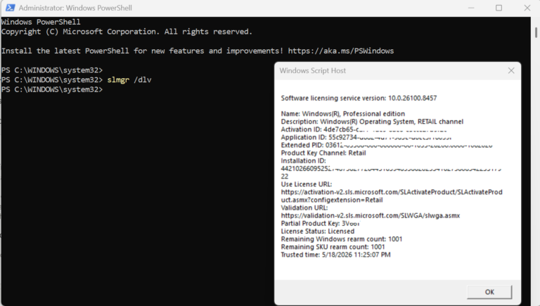 Cách kiểm tra giấy phép bản quyền Windows client với PowerShell