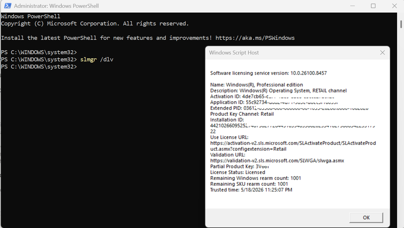 Cách kiểm tra giấy phép bản quyền Windows client với PowerShell