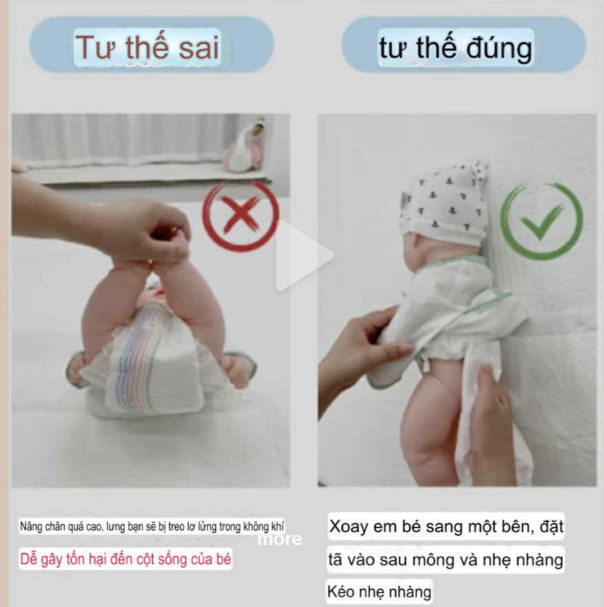Cách thay tả cho em bé sơ sinh